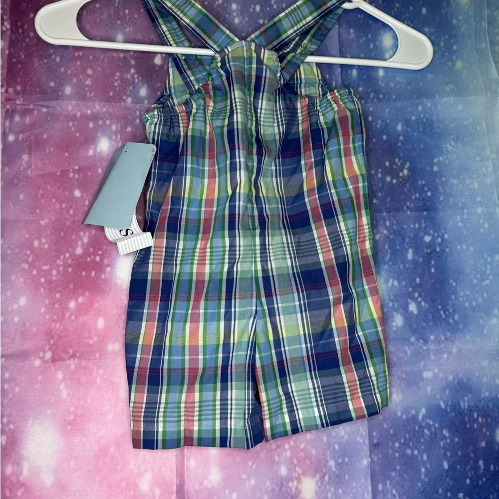 New boys chaps plaid overalls 🛍